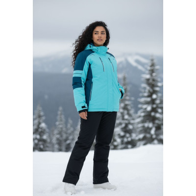 Жіноча гірськолижна куртка великих розмірів 18830 бірюзовий