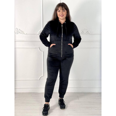 Велюрові костюми великих розмірів 2234-3 чорний