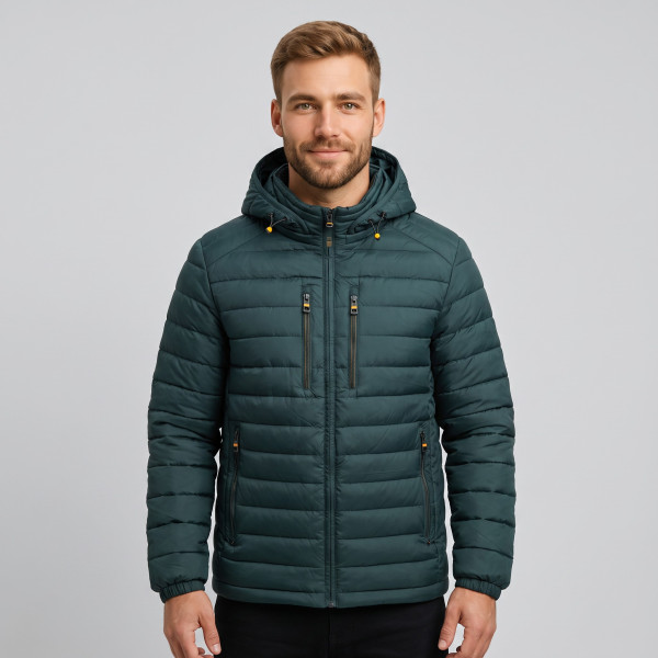 Чоловіча зимова куртка D27 смарагд